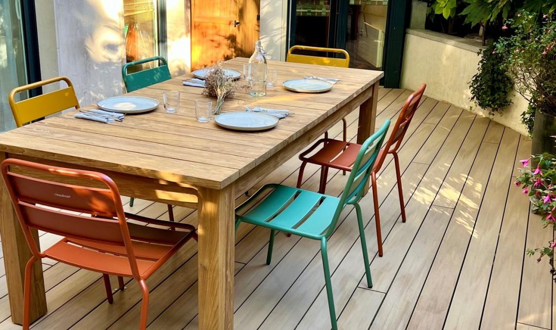 Projet avant apres terrasse nuances chene clair à Paris 12 Bercy 